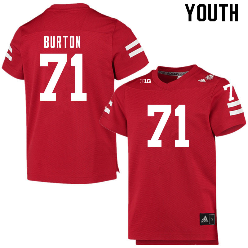 Youth #71 Maddox Burton Nebraska Cornhuskers College Football Jerseys Sale-Scarlet - Click Image to Close